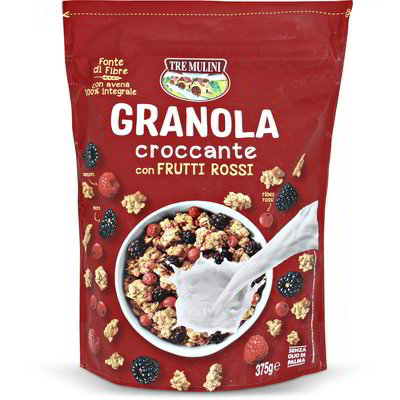 Granola croccante con frutti rossi