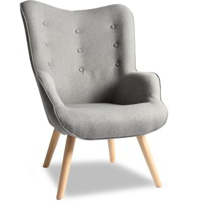 Poltrona con braccioli e gambe in legno