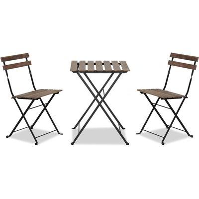 Set pieghevole ferro e acacia