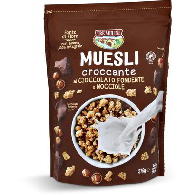 Muesli croccante al cioccolato fondente e nocciole