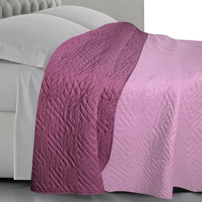 Copriletto matrimoniale bicolore - Rosa