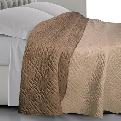 Copriletto matrimoniale bicolore - Beige