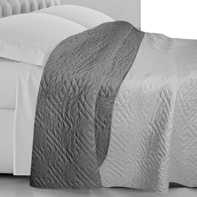 Copriletto matrimoniale bicolore - Grigio