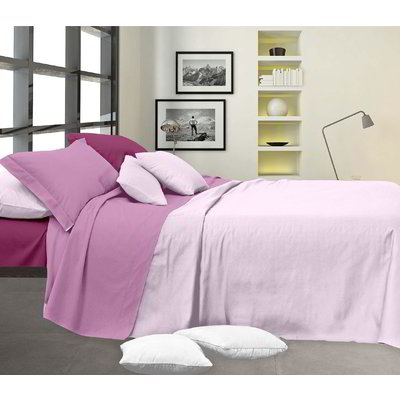 Completo letto matrimoniale in microfibra - Rosa
