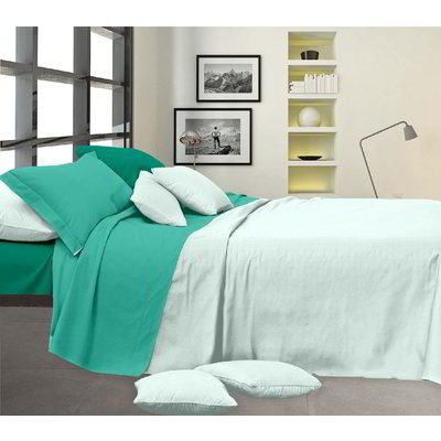 Completo letto matrimoniale in microfibra - Verde