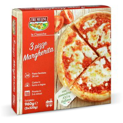 Pizza margherita surgelata 3 pezzi