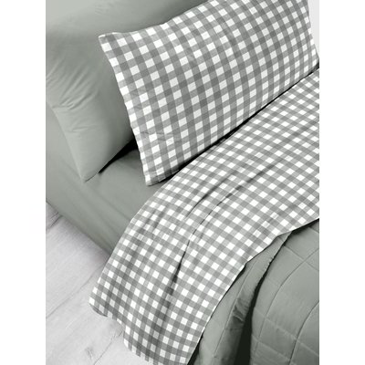 Completo letto matrimoniale "Vichy" - Grigio