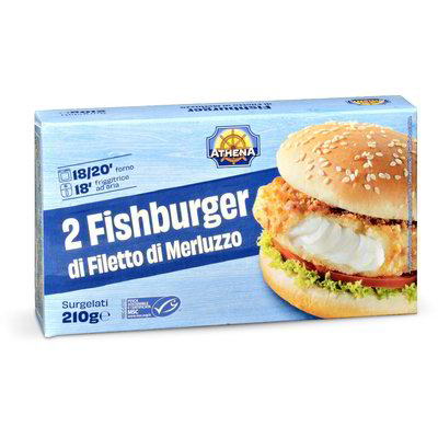 Fishburger di filetto di merluzzo surgelato 2 pezzi