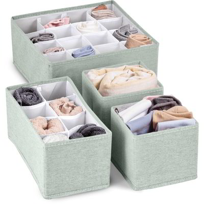 Set 4 organizer per cassetti - Verde chiaro