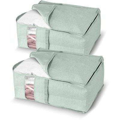 Set 2 custodie per coperte e trapunte - Verde chiaro
