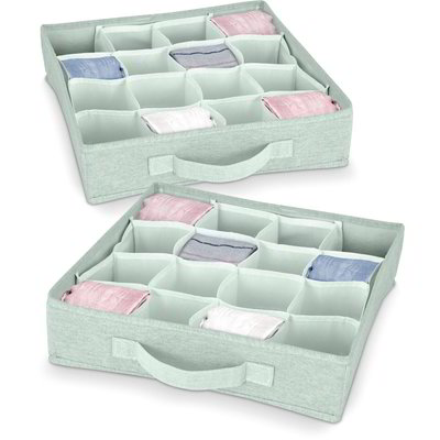 Set 2 separatori per cassetti 16 scomparti - Verde chiaro