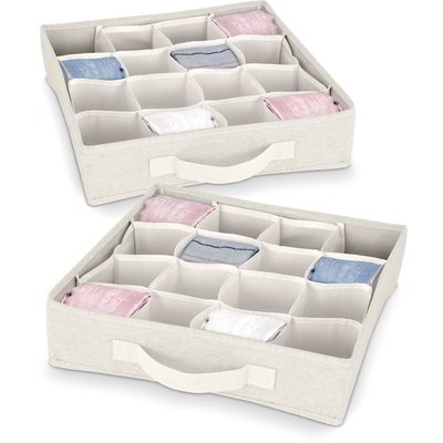 Set 2 separatori per cassetti 16 scomparti - Beige