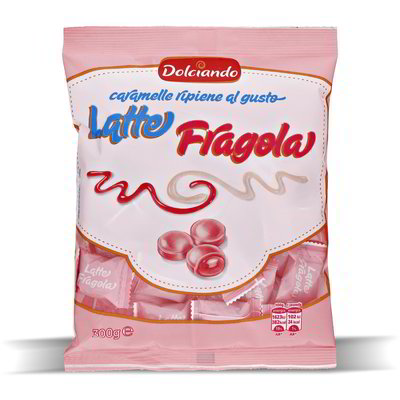 Caramelle ripiene al gusto latte fragola