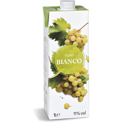 Vino bianco in brick