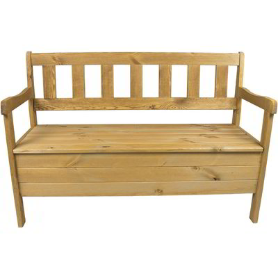 Panca in legno di pino con contenitore