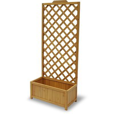 Fioriera in legno con griglia -Miele