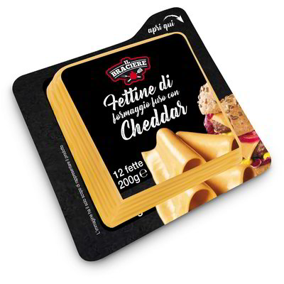 Fettine di formaggio fuso con cheddar