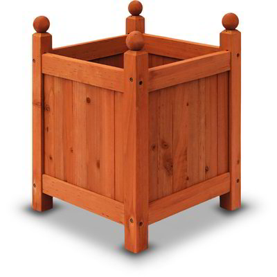 Fioriera portavasi quadrata -Ciliegio