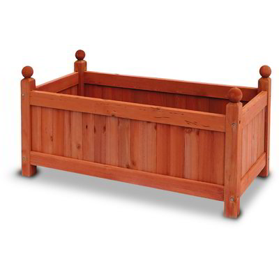 Fioriera portavasi rettangolare -Ciliegio