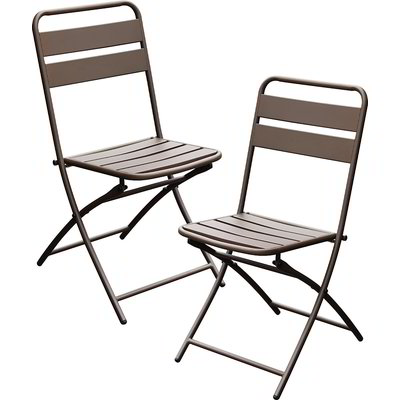 Set 2 sedie pieghevoli bronzo