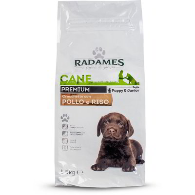 Crocchette Premium con pollo e riso per cani cuccioli