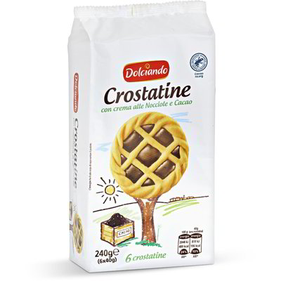 Crostatine con crema alle nocciole e cacao