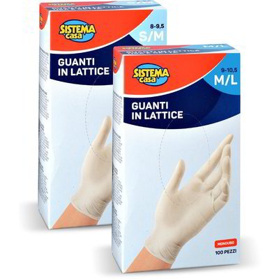 Guanti in lattice monouso 100 pezzi