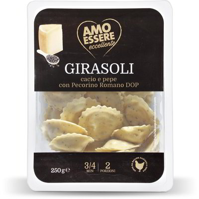 Girasoli cacio e pepe con Pecorino Romano DOP