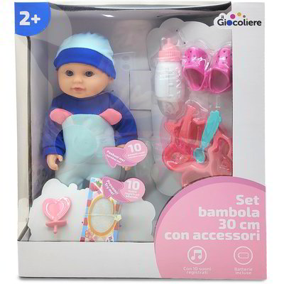 Set bambola 30 cm con accessori - Blu