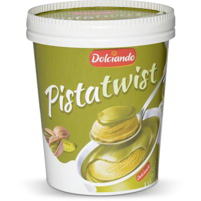 Gelato al pistacchio con crema spalmabile al pistacchio