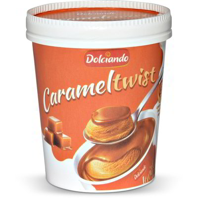 Gelato al caramello salato con crema spalmabile al caramello salato