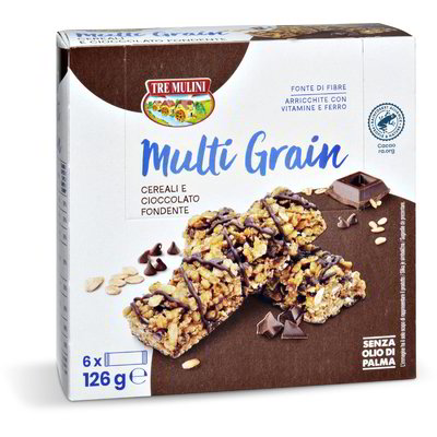 Barrette Multi Grain ai cereali e cioccolato fondente