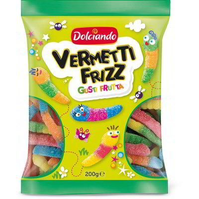 Caramelle gommose vermetti frizzanti alla frutta