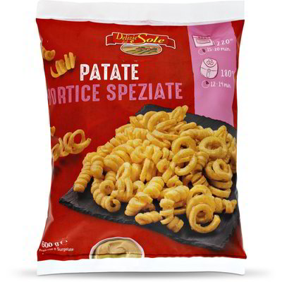 Patate vortice speziate surgelate