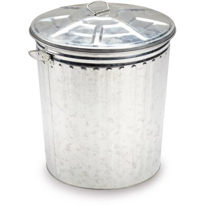 Bidone con coperchio zincato 80L