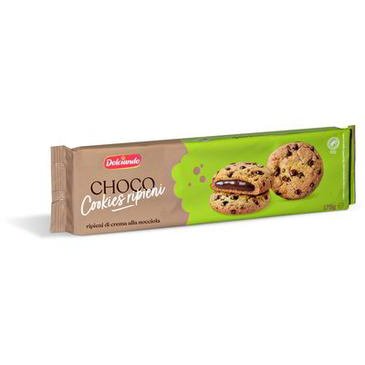 Biscotti choco cookies ripieni di crema alla nocciola