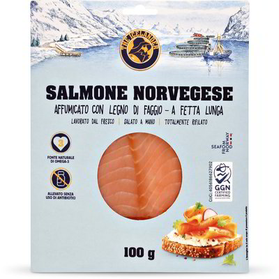 Salmone norvegese affumicato a fetta lunga