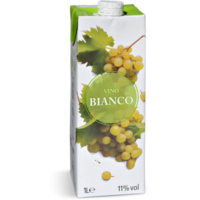 Vino bianco in brick