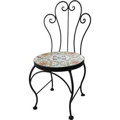 Portafiori a sedia con mosaico - Arancione e verde