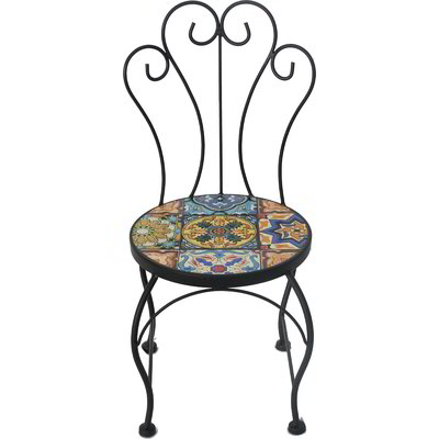 Portafiori a sedia con mosaico - Giallo e blu