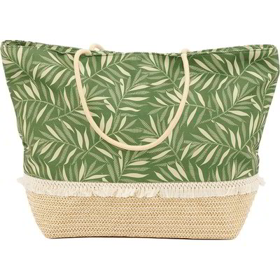 Borsa da mare con fiori - Verde