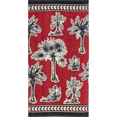 Telo mare con fiori - Rosso