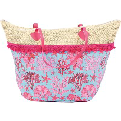 Borsa da mare con coralli - Rosa e blu