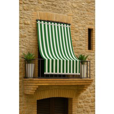 Tenda da sole per porta 140x300 cm - Bianco e verde