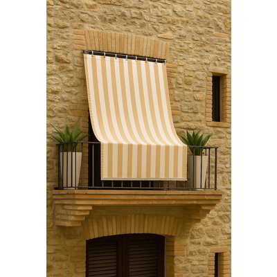 Tenda da sole per porta 140x250 cm - Bianco e beige