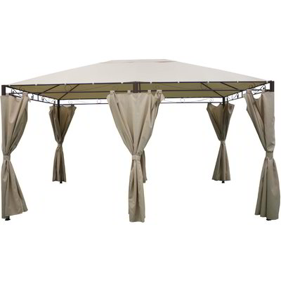 Gazebo rettangolare con tende