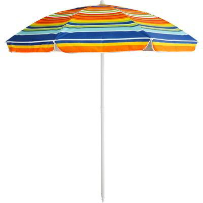 Ombrellone a righe Ø 200 cm - Righe arancione e blu