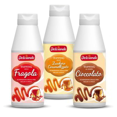 Topping alla fragola/zucchero caramellato/cioccolato