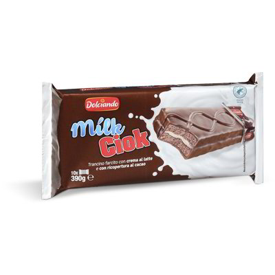 Merendina "Milk Ciok" con crema al latte e ricopertura al cacao