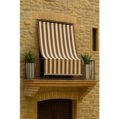 Tenda da sole per porta 140x250 cm - Bianco e marrone